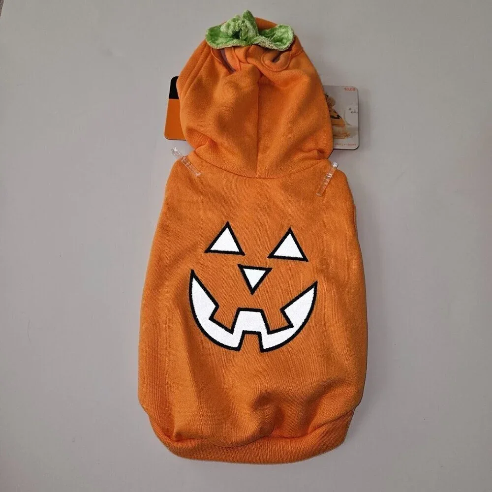 NEW Reflective Jack-O Lantern Cat Dog Pet Halloween Costume Small (Up to 20 lbs)